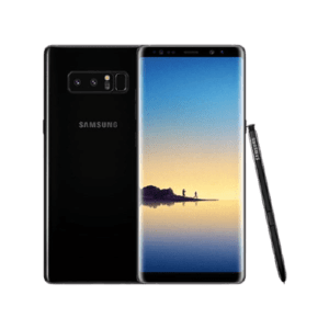 front and back view of Samsung Galaxy Note 8 with stylus